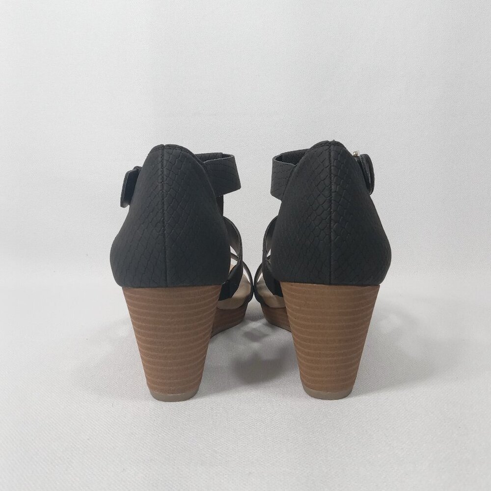 Dr.Scholls Women's Barton Wedge Black Sandals Size 8.5 - Picture 9 of 14